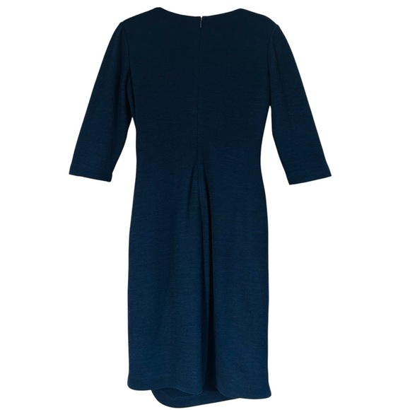 BROOKS BROTHERS STRETCH WOOL WRAP EFFECT NAVY DRESS SIZE 8 - Picture 5 of 14